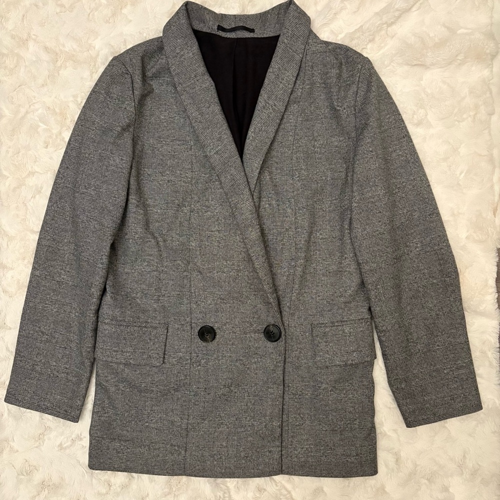 All Saints Harriet checker  Double Breasted relaxed oversized Blazer Size 00